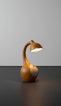 Keramiktischlampe in Ocker, skulptural